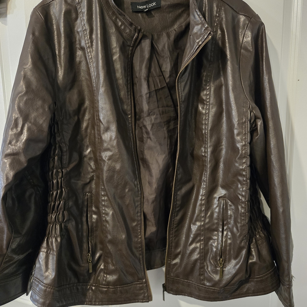 New Look Women's Brown Leather Jacket